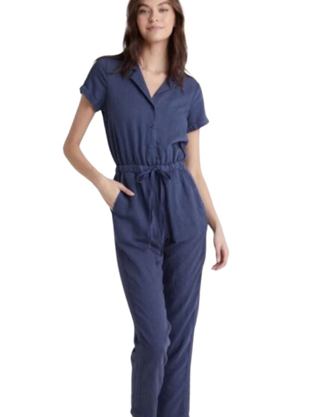 Bella Dahl | Linen Blend Short Sleeve Utility Jumpsuit